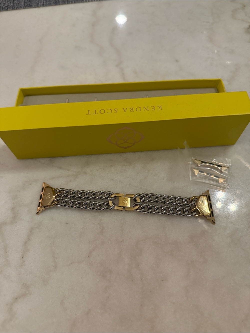 Kendra Scott Whitley Double Chain Two Tone Apple Watch Band - Picture 3 of 4